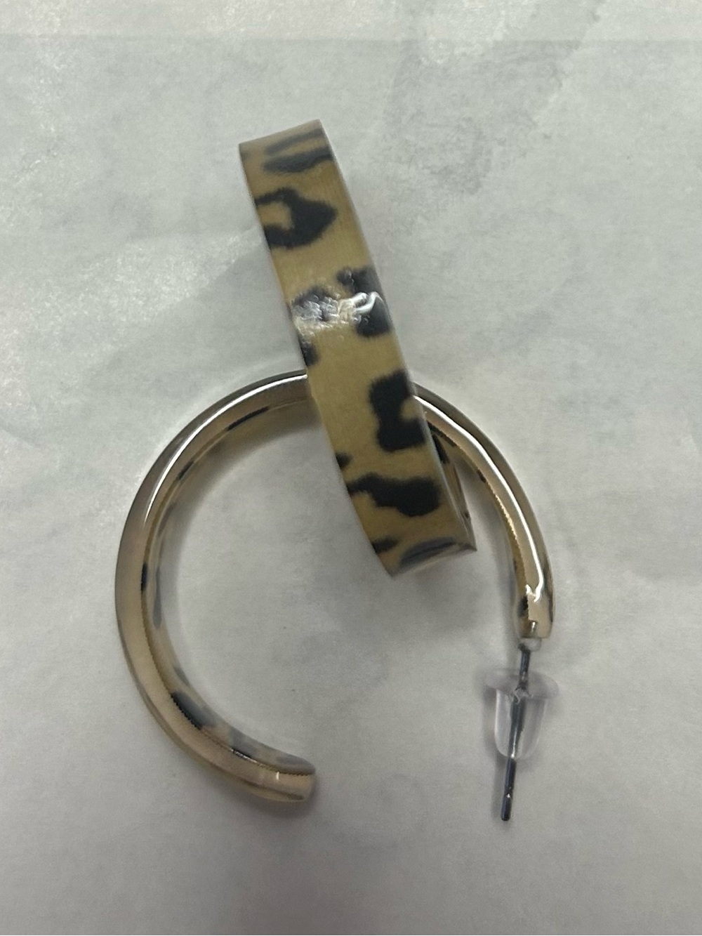 Leopard Print Hoop Earrings - Women Accessories